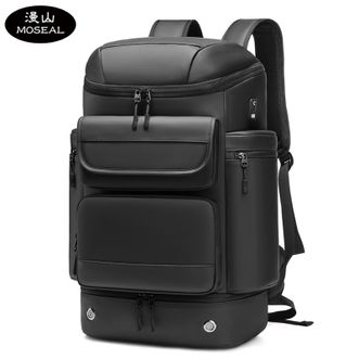 漫山/MOSEAL  双肩背包商务大容量男士多功能USB充电笔记本电脑包干湿分离双肩包 MS-1755-D