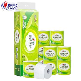 心相印  云感柔肤卷纸4层110g*12卷 柔韧亲肤 卫生纸有芯卫生纸巾 卷筒纸