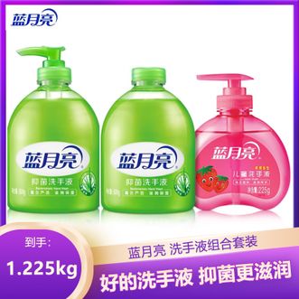 蓝月亮  芦荟健康抑菌洗手液500g+瓶补500g+草莓儿童洗手液225g 抑菌率99%