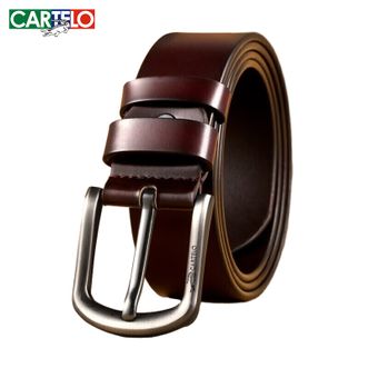 卡帝乐鳄鱼（CARTELO）   男士PU针扣腰带皮带 335咖色