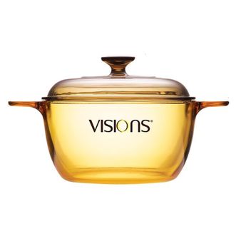 康宁（VISIONS）玻璃煲汤锅家用炖熬煮汤锅双耳晶彩透明高汤锅火锅煲锅2.5L