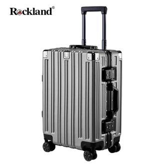 洛克兰/ROCKLAND  先锋系列铝框硬箱款前置挂钩铝框硬箱行李箱 男女结实耐用拉杆箱旅行箱 铝框-深灰26寸
