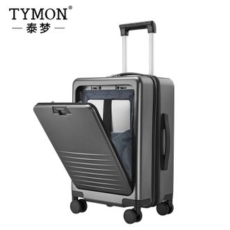 泰梦/TYMON  前开盖多功能 高档商务拉链款旅行箱大容量行李箱 逐梦T24 星空灰 20英寸