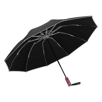 美度 MAYDU 安全式反向雨伞 全自动折叠两用三折防风晴雨伞  男女两用学生伞机械式反光条 M3027