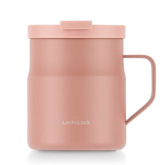 乐扣乐扣（LOCK&amp;LOCK）  遇见惬意咖啡杯  LHC4262  370ml 灰色/粉色  保温保冷带手柄