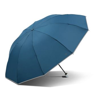 天堂伞  男/女雨伞三折 全钢双人大号商务雨伞反光条伞 30845 摩卡蓝