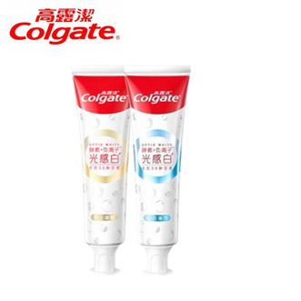 高露洁/Colgate  双抗光感白牙膏白桃120g+桂花120g  双抗光感白牙膏去渍酵素美白负离子去黄