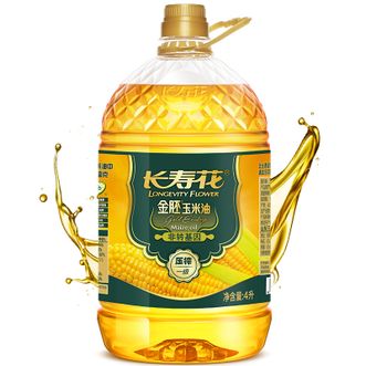 长寿花LONGEVITY FLOWER  金胚玉米油4L*1桶非转基因物理压榨一级食用油烘焙植物油