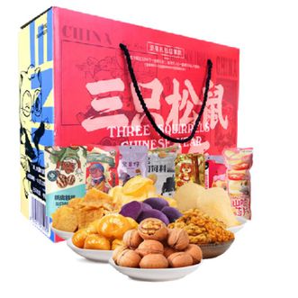 三只松鼠（Three Squirrels）  A款坚果礼盒 （中国年）618g （7袋）