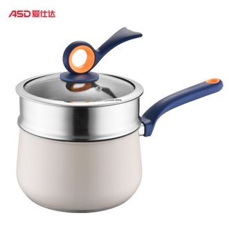 爱仕达/ASD  哈克斯奶蒸锅18cm 家用316L不锈钢奶锅上蒸下煮奶蒸锅易清洁厨房锅具