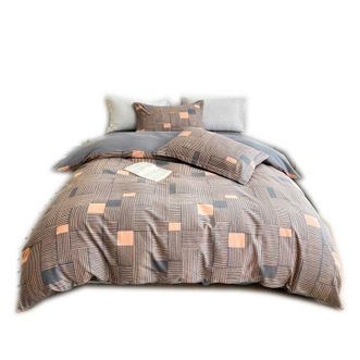 雅鹿  全棉加厚生态磨毛四件套 格运风情YL4122 被罩枕套床单 单双人床品 宿舍 1.5/1.8