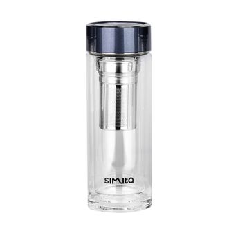施密特（simita）   玻璃杯双层茶水分离泡茶杯男女士商务办公车载便携带茶仓300ml MBL7015-030A
