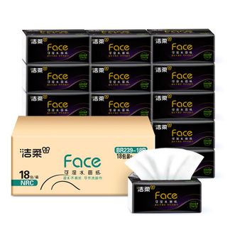 洁柔  抽纸 黑Face3层120抽*18包整箱(自然无香)