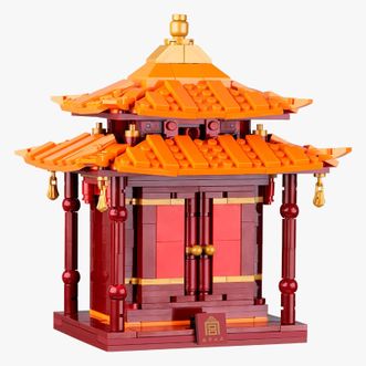 故宫文具  故宫积木 故宫剔红亭造型 桌面积木收纳盒  创意玩具礼物摆件