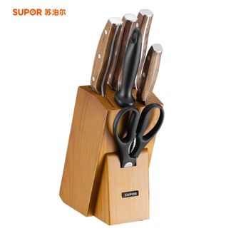 苏泊尔（SUPOR）刀具套装 家用菜刀水果刀厨房刀套装剪刀厨具全套刀7件套 TK23006E