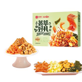良品铺子   素食大礼包魔芋海带豆干组合卤货礼盒装 荟萃好礼708g