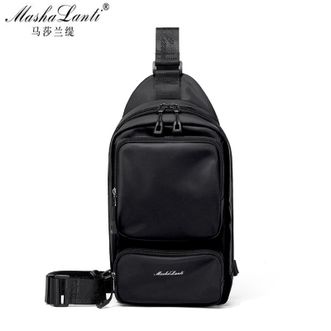 马莎兰缇（MashaLanti）胸包男款大容量防泼水斜挎包经典耐看时尚单肩胸包M223305Z3898A