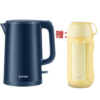苏泊尔（SUPOR）  1.5L电水壶 304不锈钢双层防烫 SW-15T101C 赠 1.5升 保温壶KC15KY10