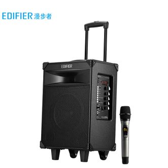 漫步者/EDIFIER  D3-8s 8英寸专业广场舞音响 会议音响 蓝牙拉杆音箱 户外音响 标配无线麦克风 黑色