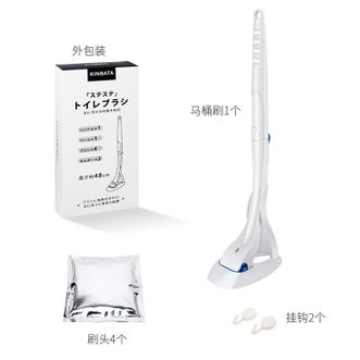 kinbata  可冲式马桶刷杆可悬挂收纳节省空间   白色  K-754