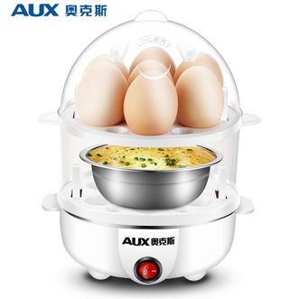 奥克斯/AUX  煮蛋器蒸蛋器自动断电家用小型1人多功能羹单层煮鸡蛋机早餐神器AUX-108B