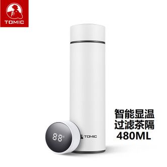 特美刻TOMIC 智能显温保温杯【触摸显温 白色 480ML】316不锈钢赢杯商务办公出差男女士水杯茶杯 白色