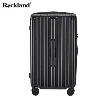洛克兰/ROCKLAND  加厚深仓多功能拉杆箱CRX7377-20寸经典黑色 弹簧减震刹车轮 USB杯架