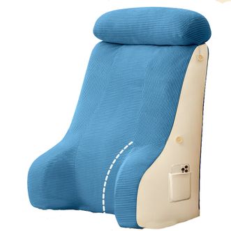 九洲鹿  床头软包靠枕三角靠垫 40*50*28cm 蓝色 JZ0154