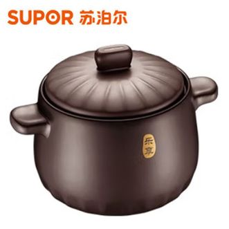 苏泊尔 新陶养生煲砂锅深汤煲瓷燃气灶家用 炖锅熬药煎药瓦煲双进口矿石全加厚6升 新款TB60A1（SUPOR）