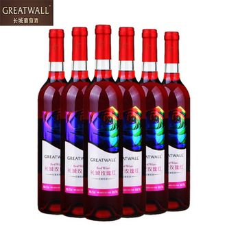 长城红酒 玫瑰红香逸浓甜红葡萄酒750ml*6瓶 整箱装