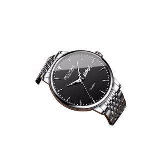 乔治伯爵  男士机械手表 石英表 银壳黑面银钉钢带 B-589YHYG