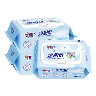 心相印（Mind Act Upon Mind）  湿厕纸家庭装杀菌如厕私处湿巾纸洁厕湿巾可冲散3包共240片