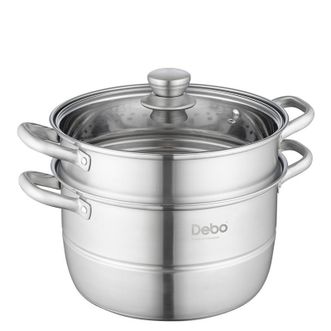 德铂（Debo）  304不锈钢双层蒸汤锅 家用汤锅蒸片*1+蒸格*1  DEP-773