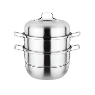 栢士德/BYSTON  弗瑞顿不锈钢蒸锅 28cm带蒸片 大容量蒸汤锅 BST-093