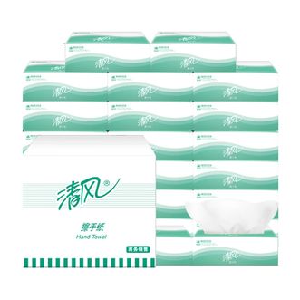 清风  抽纸 擦手纸单层 200张20包L码 整箱
