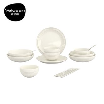 温仑山（VELOSAN ）  鹅卵石4人食陶瓷餐具（18件套）A-VC-1ECT01