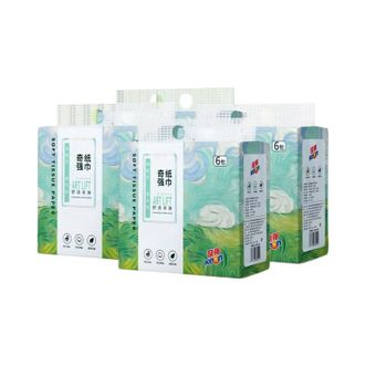 奇强  抽取式面巾纸加厚加大家用纸巾家庭实惠装原木纤维纸巾抽纸卫生纸餐巾纸 400张*6包/提*4提（TH）