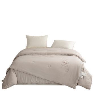 无印良品  蚕丝牛奶二合一子母被200*230cm灰色