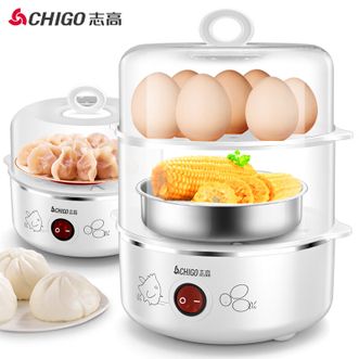 志高/Chigo  煮蛋器不锈钢蒸碗加热盘一键启动ZDQ210双层