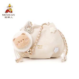 稻草人（MEXICAN）   2026春夏新款云朵包可爱甜美风单肩斜挎包链条包女包 米白