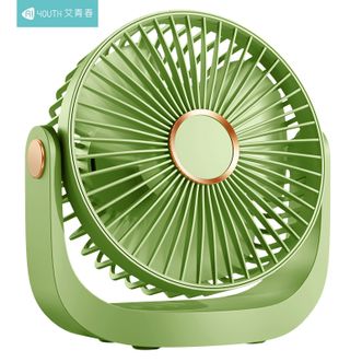 艾青春（AIYOUTH）  静音桌面小风扇小型便携式无声电扇宿舍床头办公室随身迷你强力电风扇办公桌USB台扇森林绿