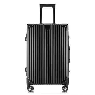 泰梦Tymon旅行传奇铝镁合金拉杆箱铝框登机箱万向轮旅行密码行李箱黑色24英寸