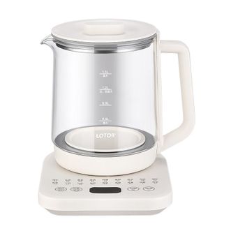 小浣熊  多功能养生壶1.5L大容量全自动玻璃花茶壶黑茶煮茶器不粘款 WH16