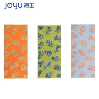 洁玉/jeyu  【1条装】新款毛巾叶语洗脸毛巾纯棉厚感饱满毛圈敦厚柔软【颜色随机】