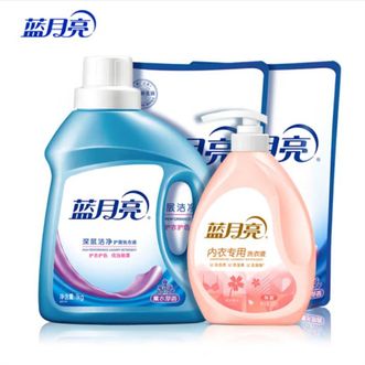 蓝月亮 薰衣草洁净洗衣液1kg+薰衣草洁净洗衣液袋装1kg*2+柔润樱花内衣专用洗衣液500g