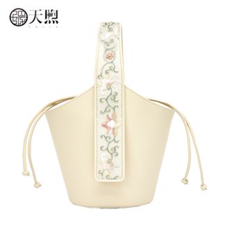 天煦/PMSIX  新中式国风壹品华裳联名古风刺绣牛皮旗袍手提女包 M120777