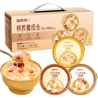 福东海  鲜炖燕窝桃胶羹组合1.548千克（258g*6碗）代餐营养早餐速食滋补