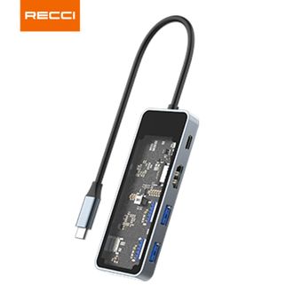 RECCI  五合一拓展坞多功能Type-C HUB支持PD100W充电线高效传输文件 RH16灰色