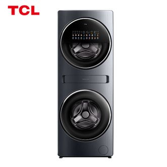 TCL 双子舱复式分区洗衣机16kg大容量洗烘一体双直驱变频轻音 智能投放家用全自动双滚筒母婴 G160Q10-HDY