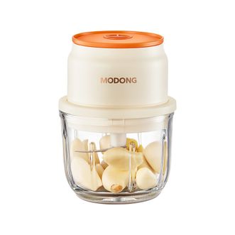 摩动/MODONG  无线充电电动果汁机辅食机绞肉机切菜蒜泥神器捣蒜器电动搅蒜器家用大蒜末搅碎机 玻璃碗无线款 300ml MD-QS300